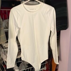Abercrombie & Fitch Soft A&F Collection Women's White Long Sleeve Bodysuit